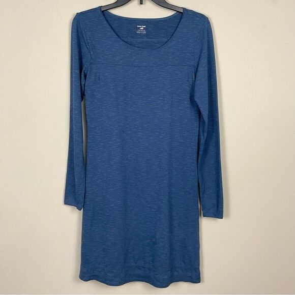 Horny Toad Blue Dress Knit Long Sleeve Sz Small Knee Length Round Neck - Picture 1 of 5